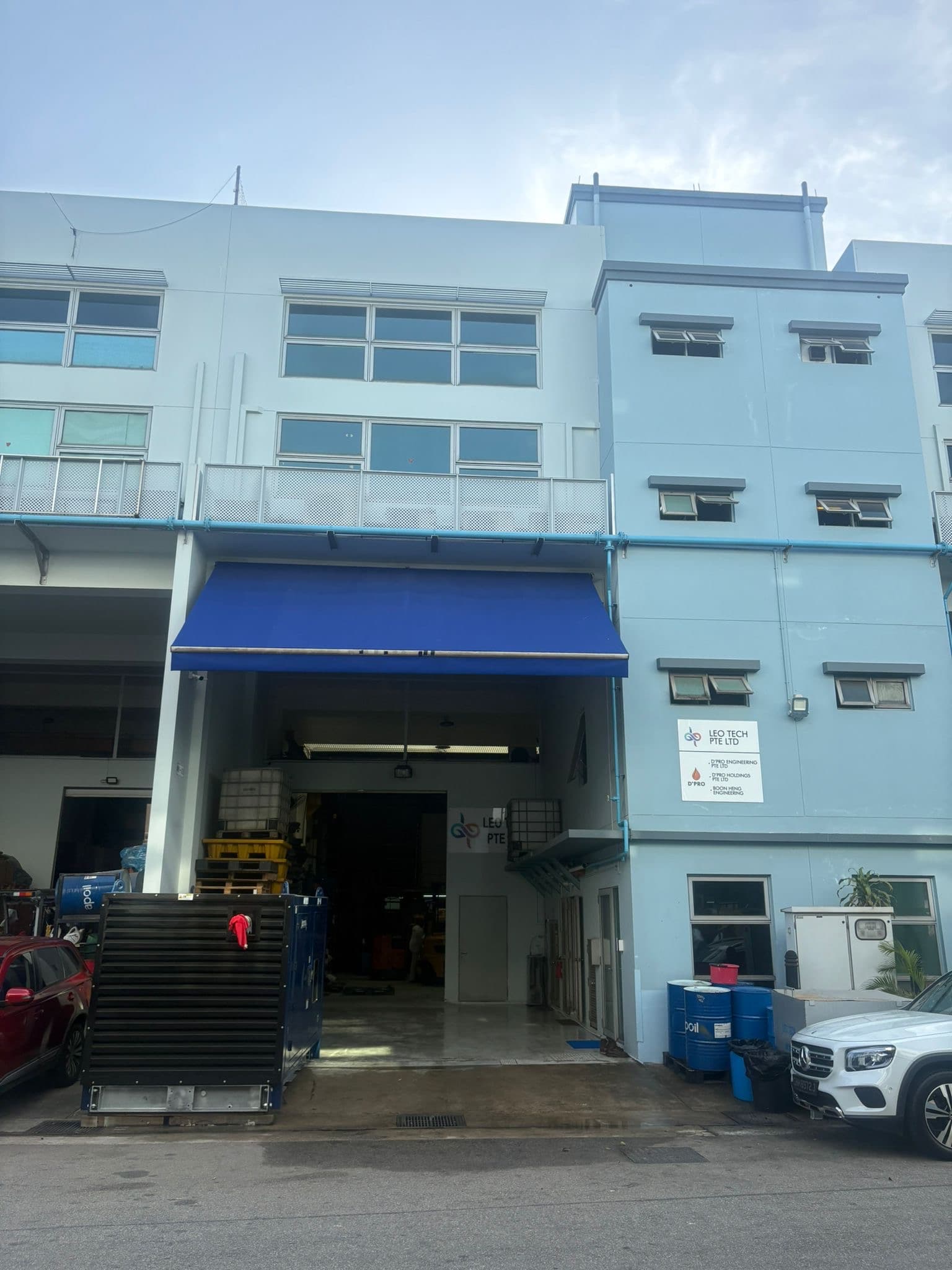 Exterior of the Leo Tech office and workshop facility in Singapore